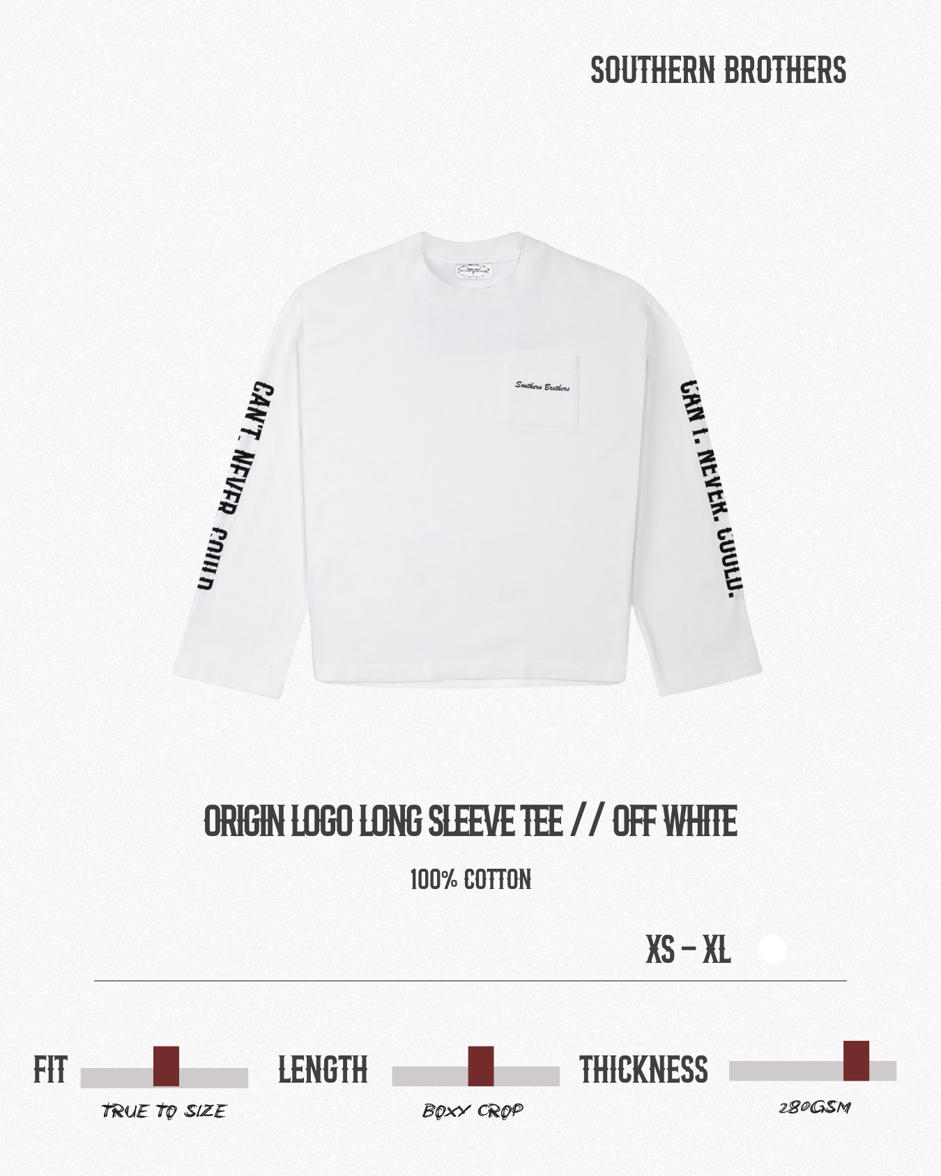 Origin Logo Long Sleeve Tee // Off White
