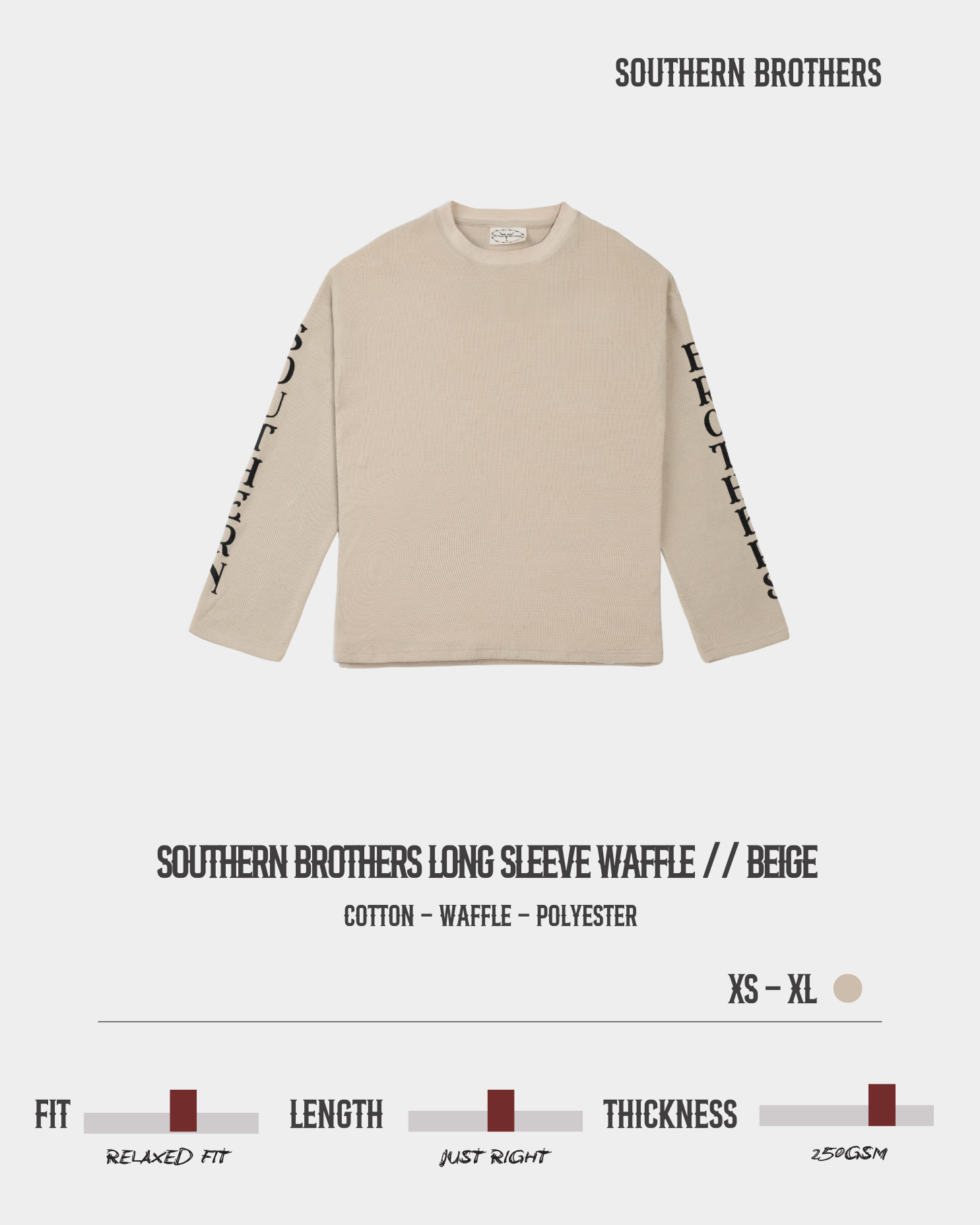 Southern Brothers Long Sleeve Waffle // Beige