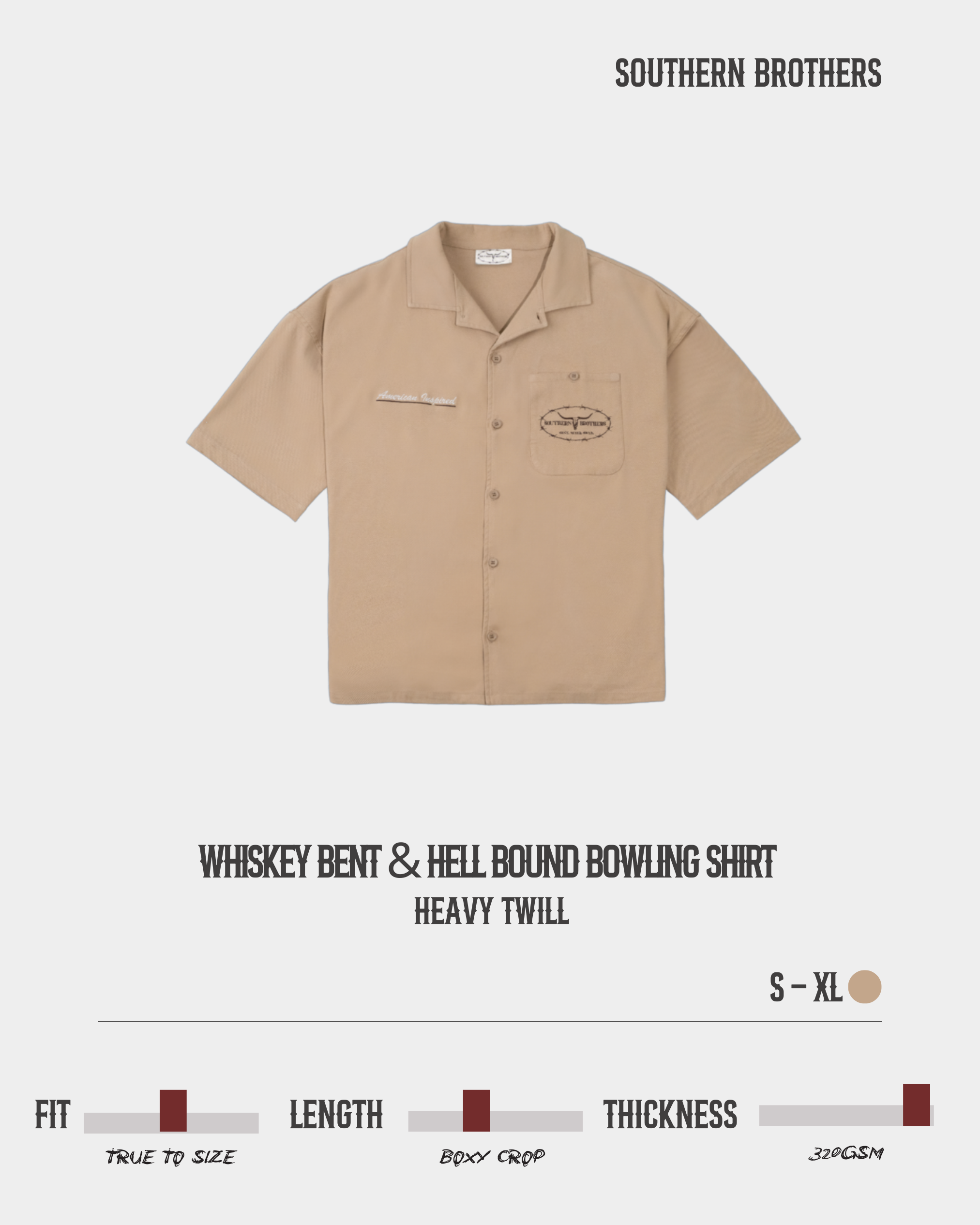 Whiskey Bent & Hell Bound Bowling Shirt