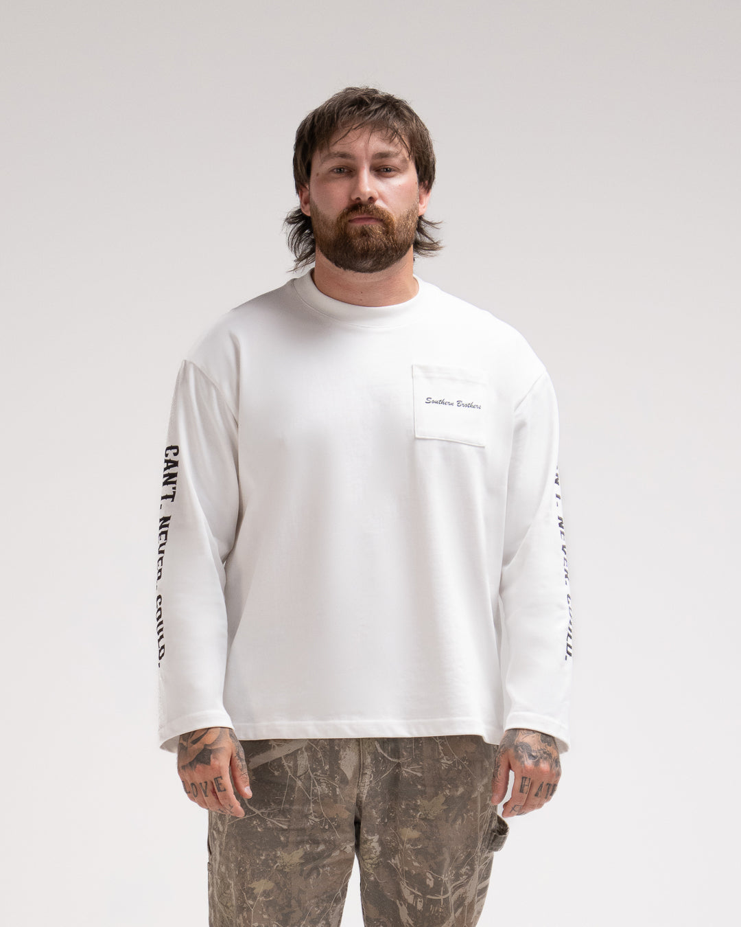 Origin Logo Long Sleeve Tee // Off White