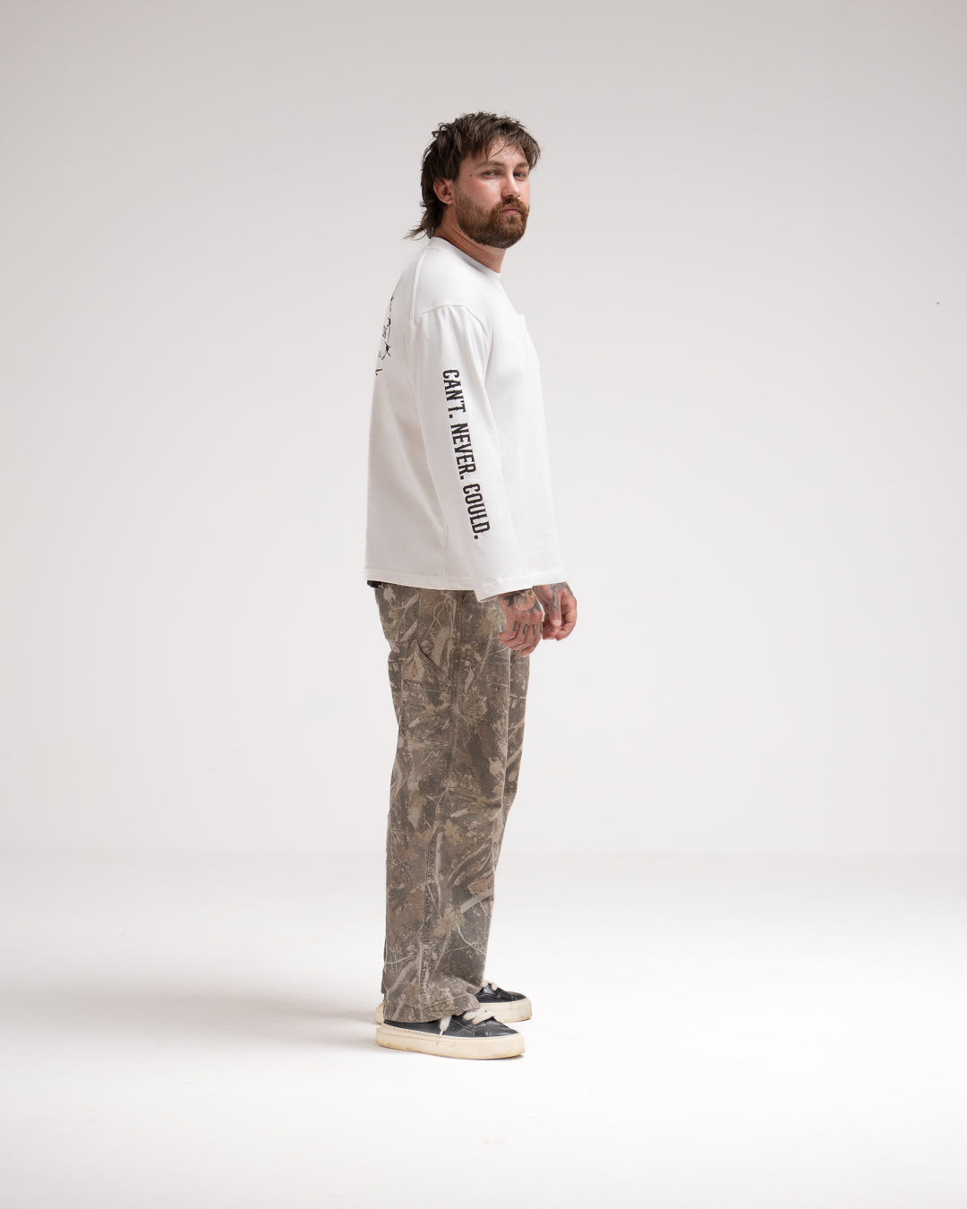 Origin Logo Long Sleeve Tee // Off White