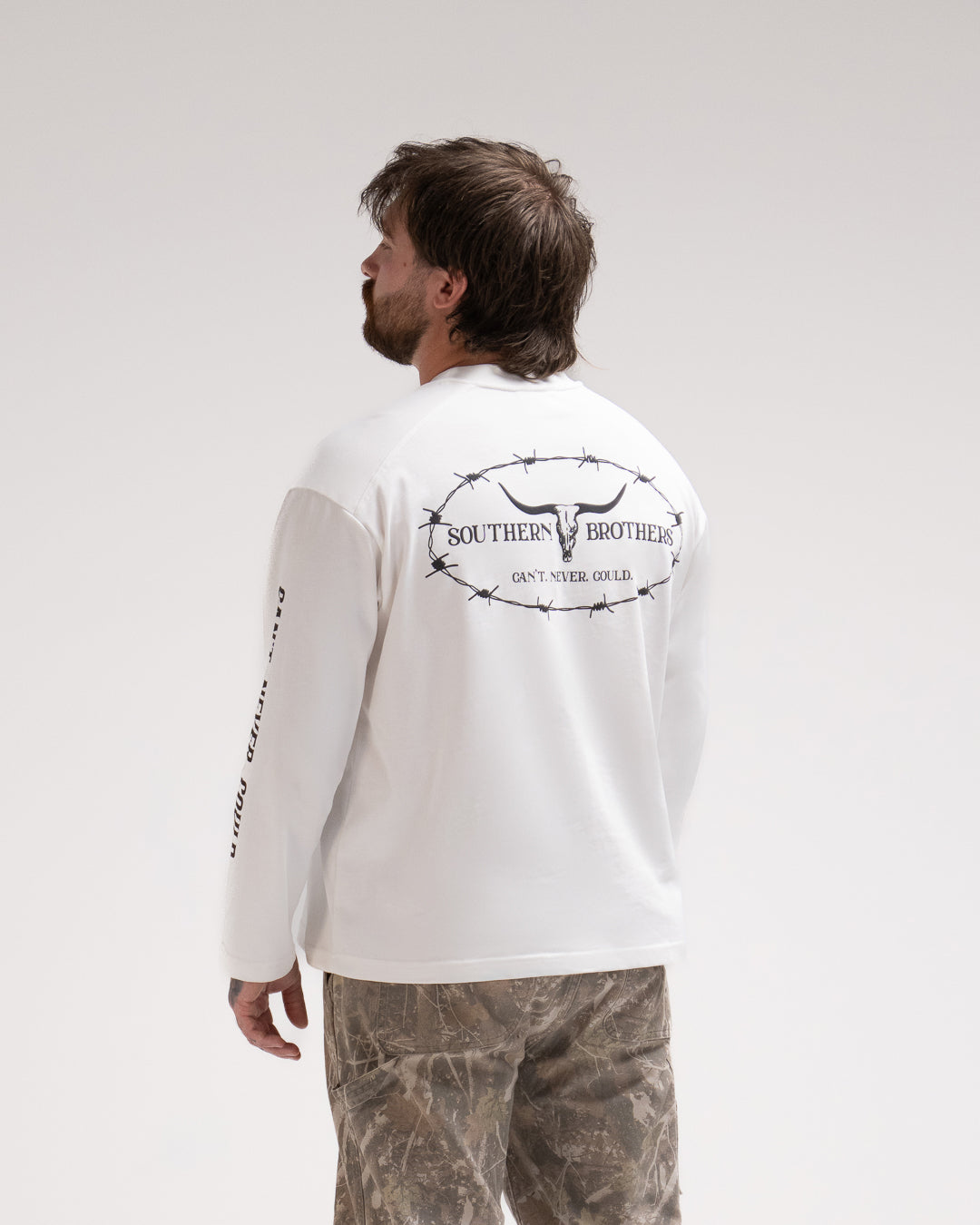 Origin Logo Long Sleeve Tee // Off White